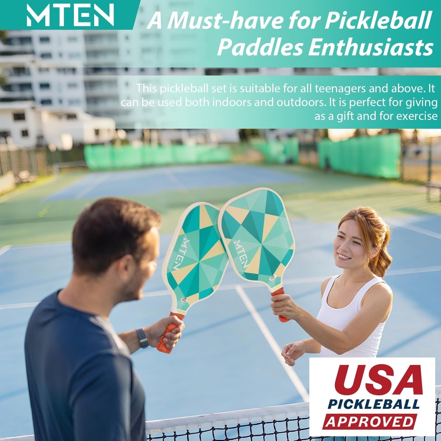 Pickleball Paddle Set of 2/4/1 - USAPA Approved Fiberglass Rackets, Lightweight6