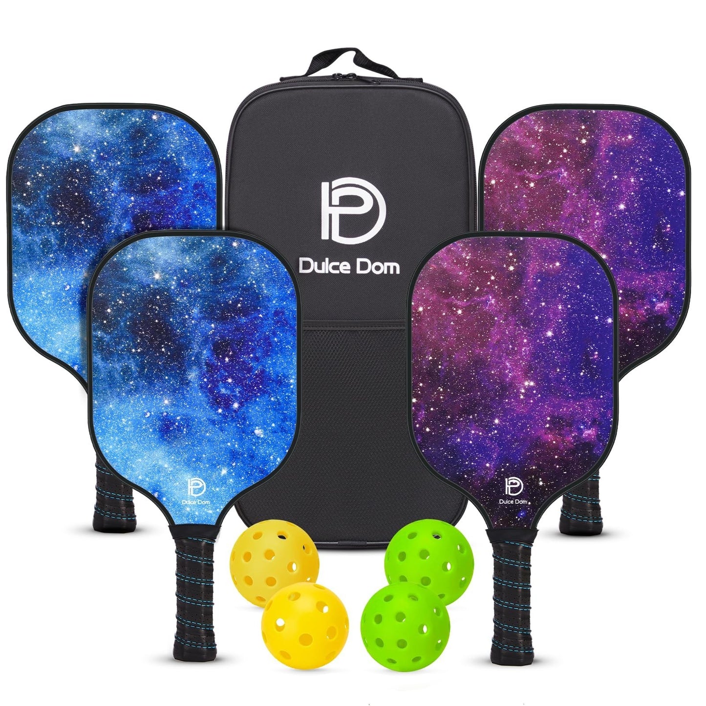 Pickleball Paddles Set of 2/4 - USAPA Approved, Fiberglass/Graphite Rackets, Car1
