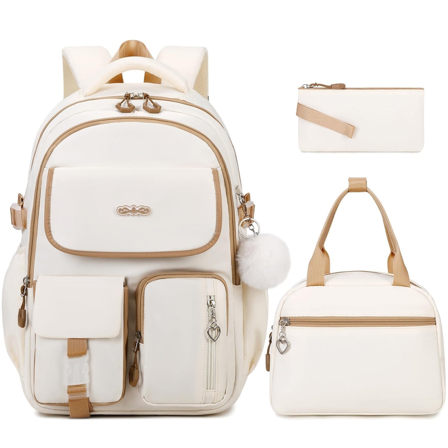 Girls' School Backpack Set 3PCS   Stylish Backpack, Lunch Box & Pencil Pouch1
