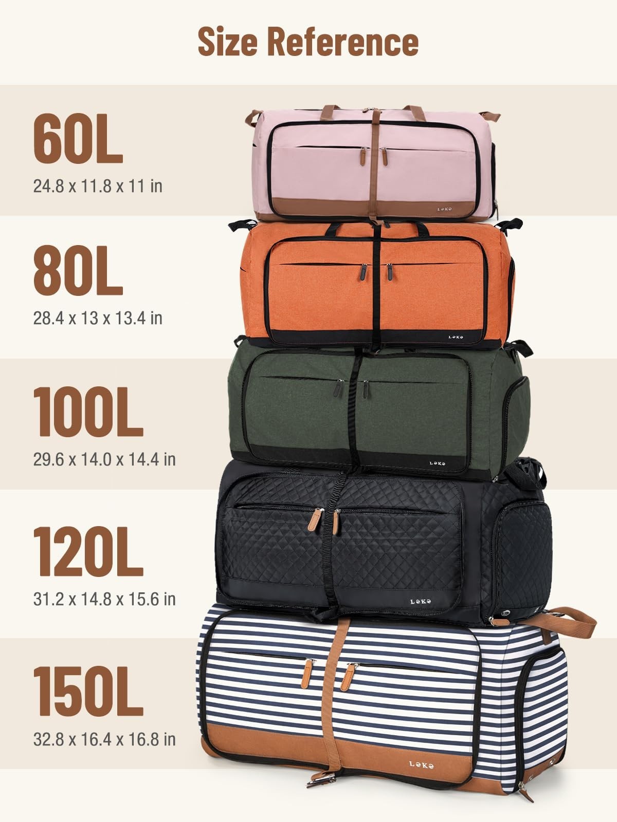 Large 80L Foldable Travel Duffel Bag with Shoe Compartment & Straps, Weekend Car5