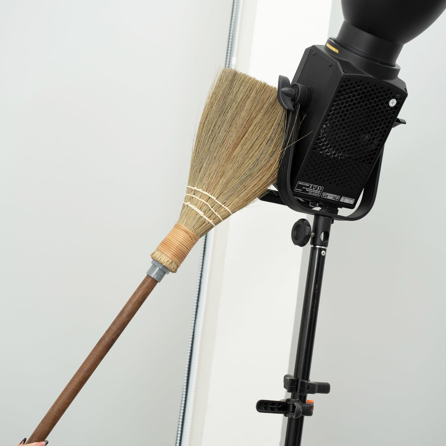 Natural Straw Whisk Broom with Brown Handle - Soft Indoor/Outdoor Cleaning Tool,7