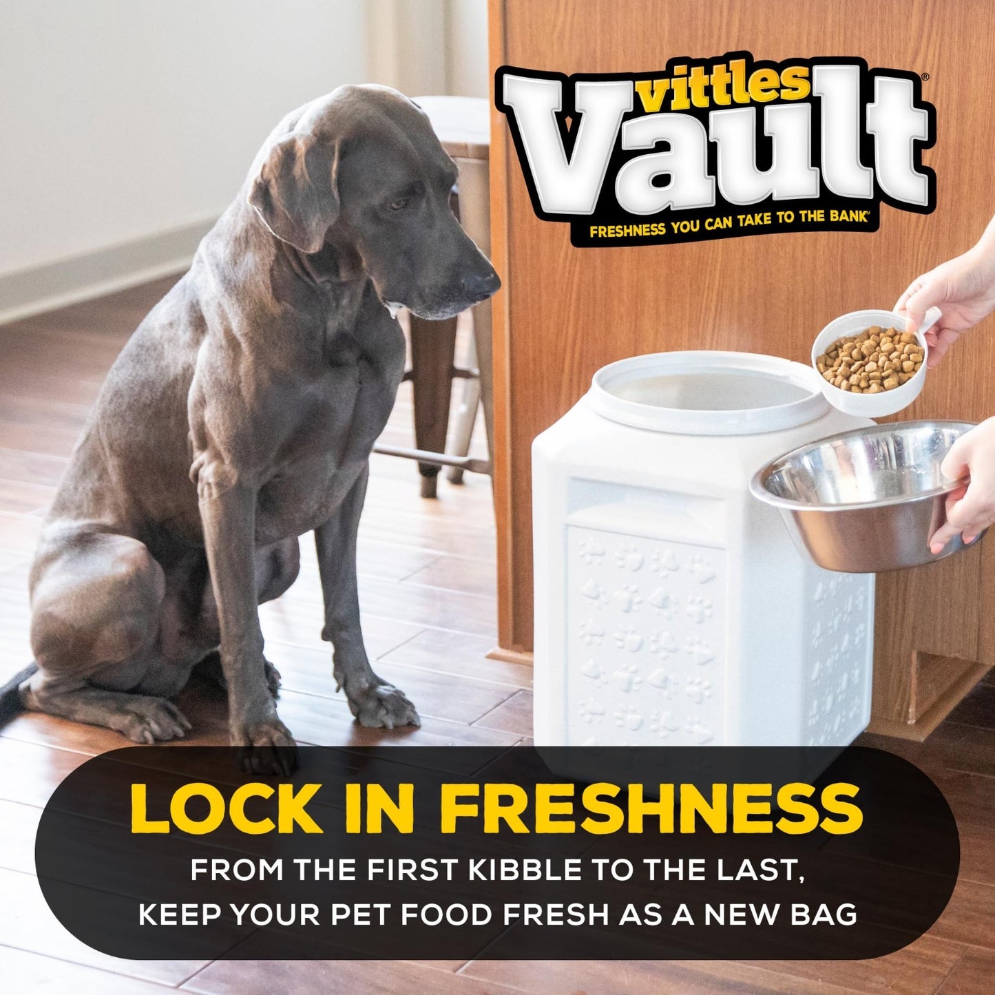 Airtight Pet Food Storage Container with Scoop - Holds Up to 35lbs, Durable & Se6