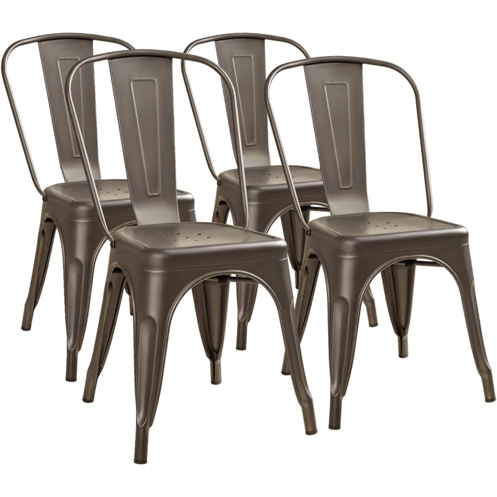 Stackable Metal Dining Chairs Set of 4   Indoor Outdoor Bistro Cafe Side Chairs1
