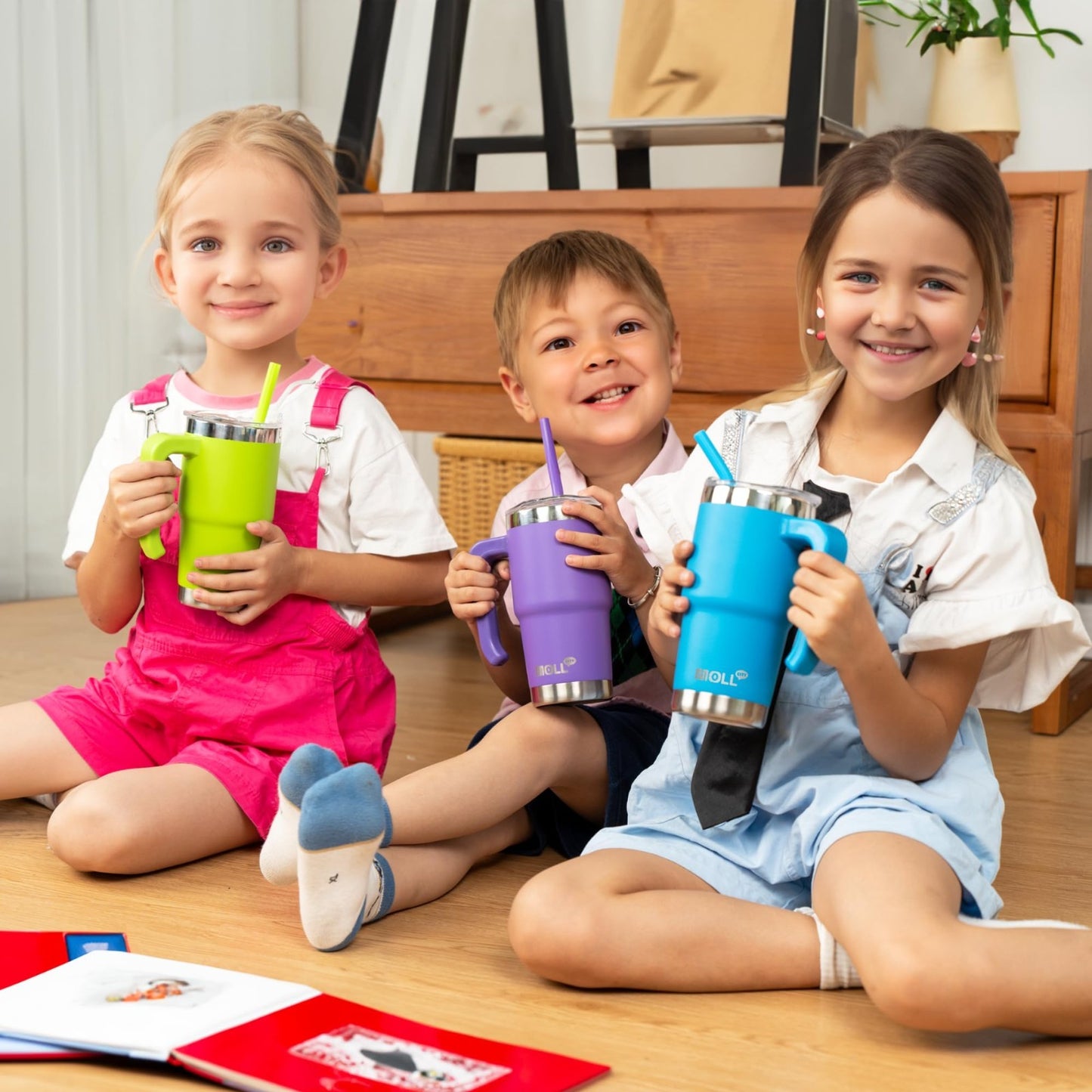 Kids 16oz Stainless Steel Insulated Tumbler Cup with Lid & Straw   Travel Mug (O2