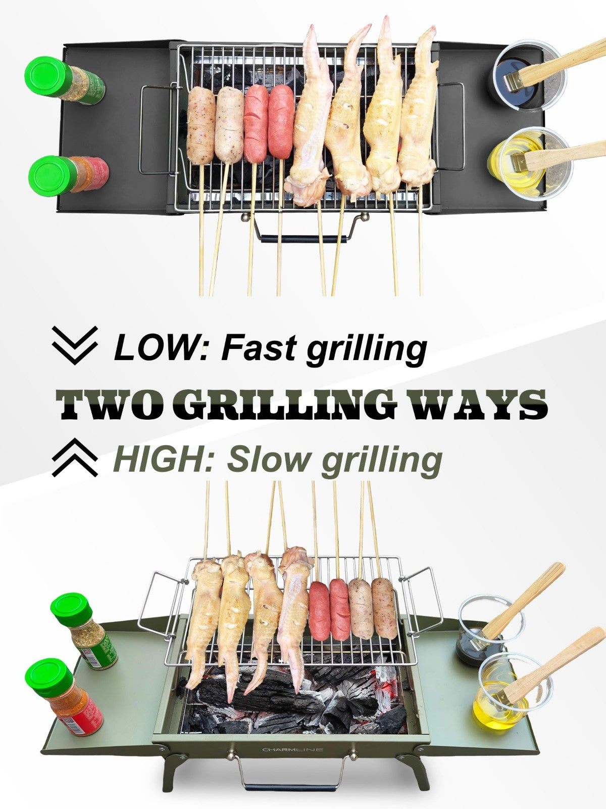 Compact 14x9" Foldable Charcoal Grill - Portable BBQ for Camping, Picnics, Beach7