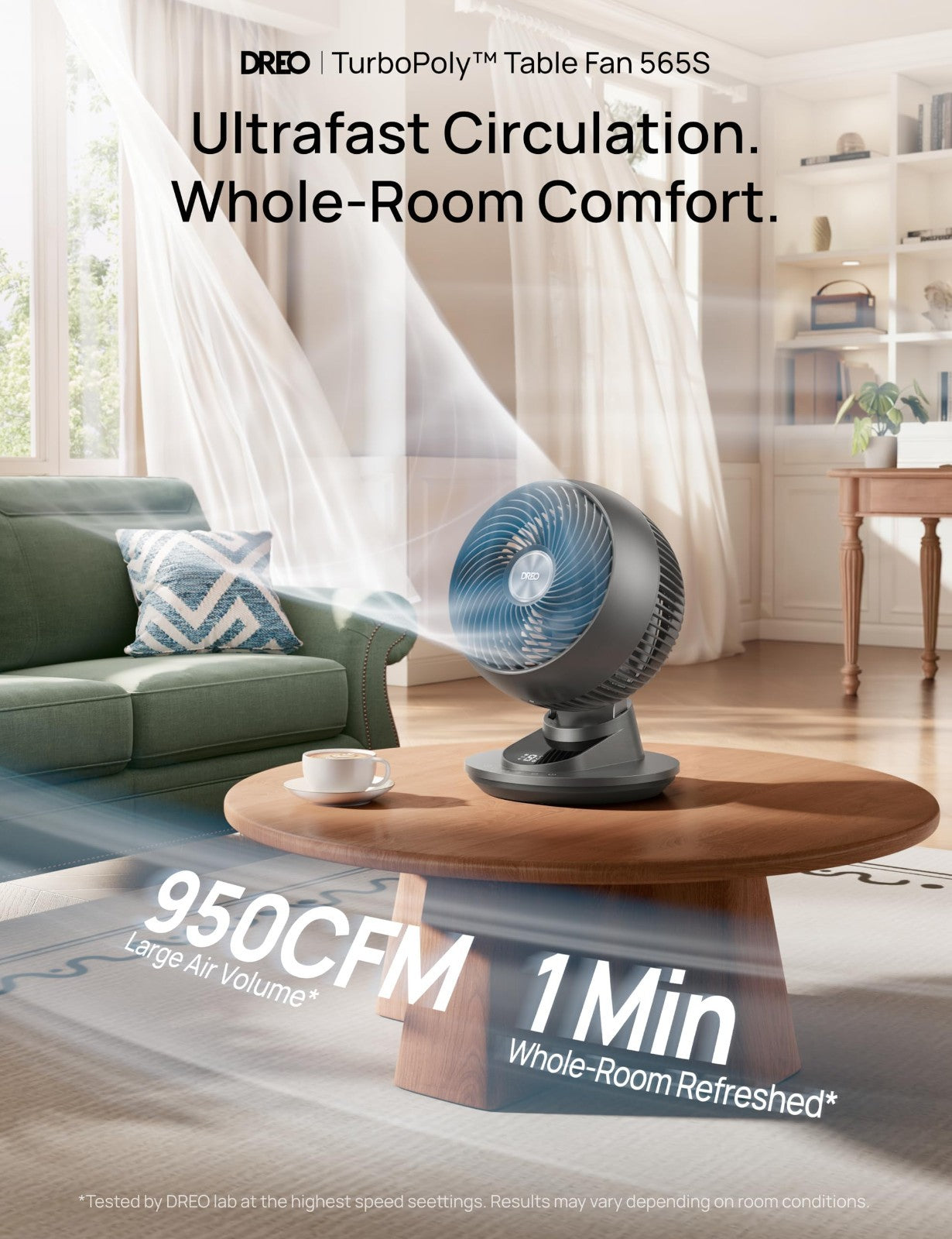 Powerful 12" Smart Fan with 85 ft Airflow, Quiet 20dB, 90° Oscillation, App/Voic2