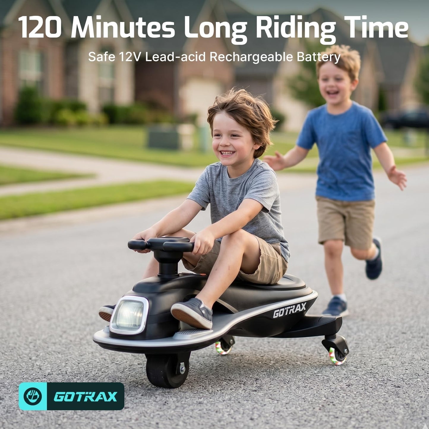 Electric Wiggle Car for Kids 3-8, 12V Battery, Bluetooth, 120 Min Ride Time1