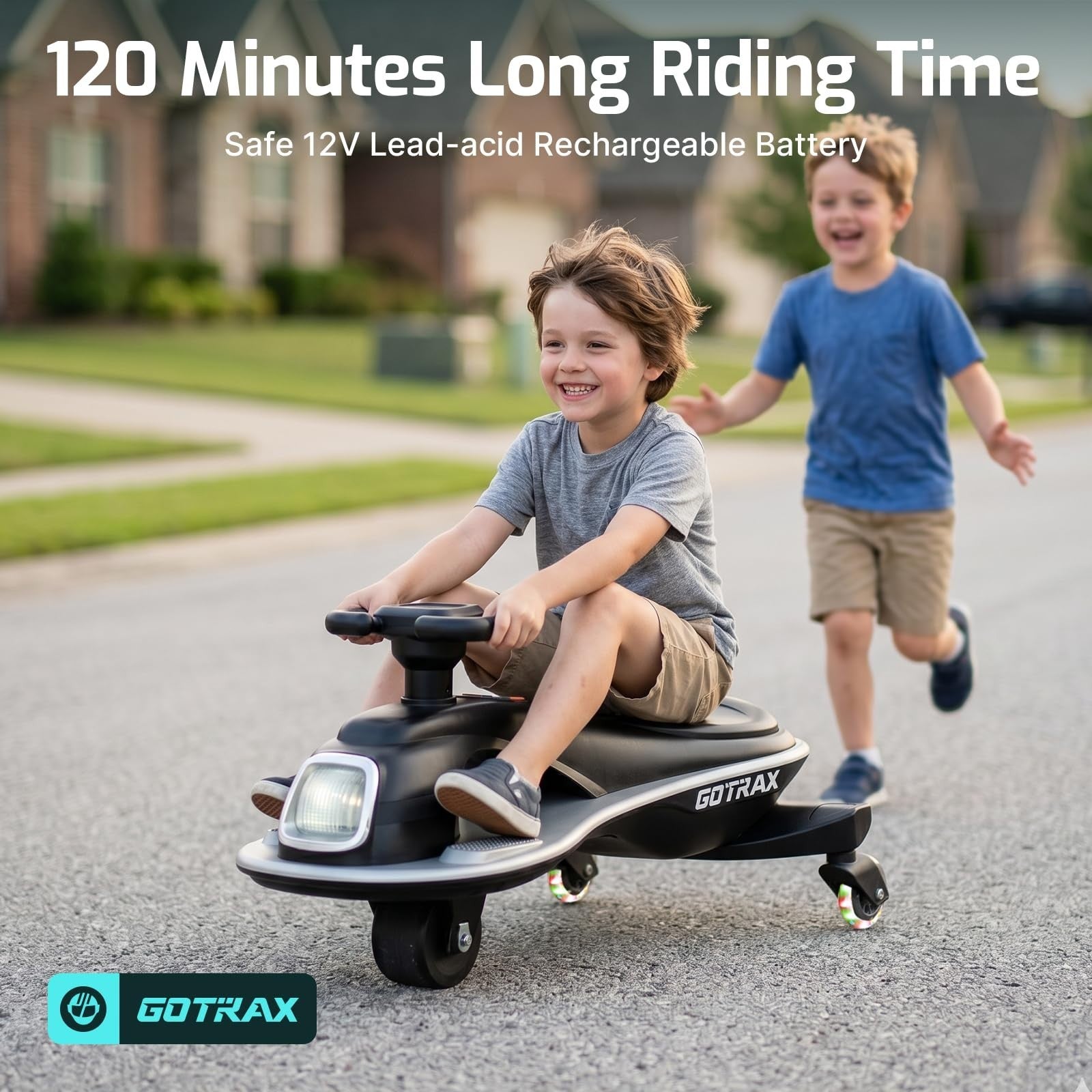 Electric Wiggle Car for Kids 3-8, 12V Battery, Bluetooth, 120 Min Ride Time1