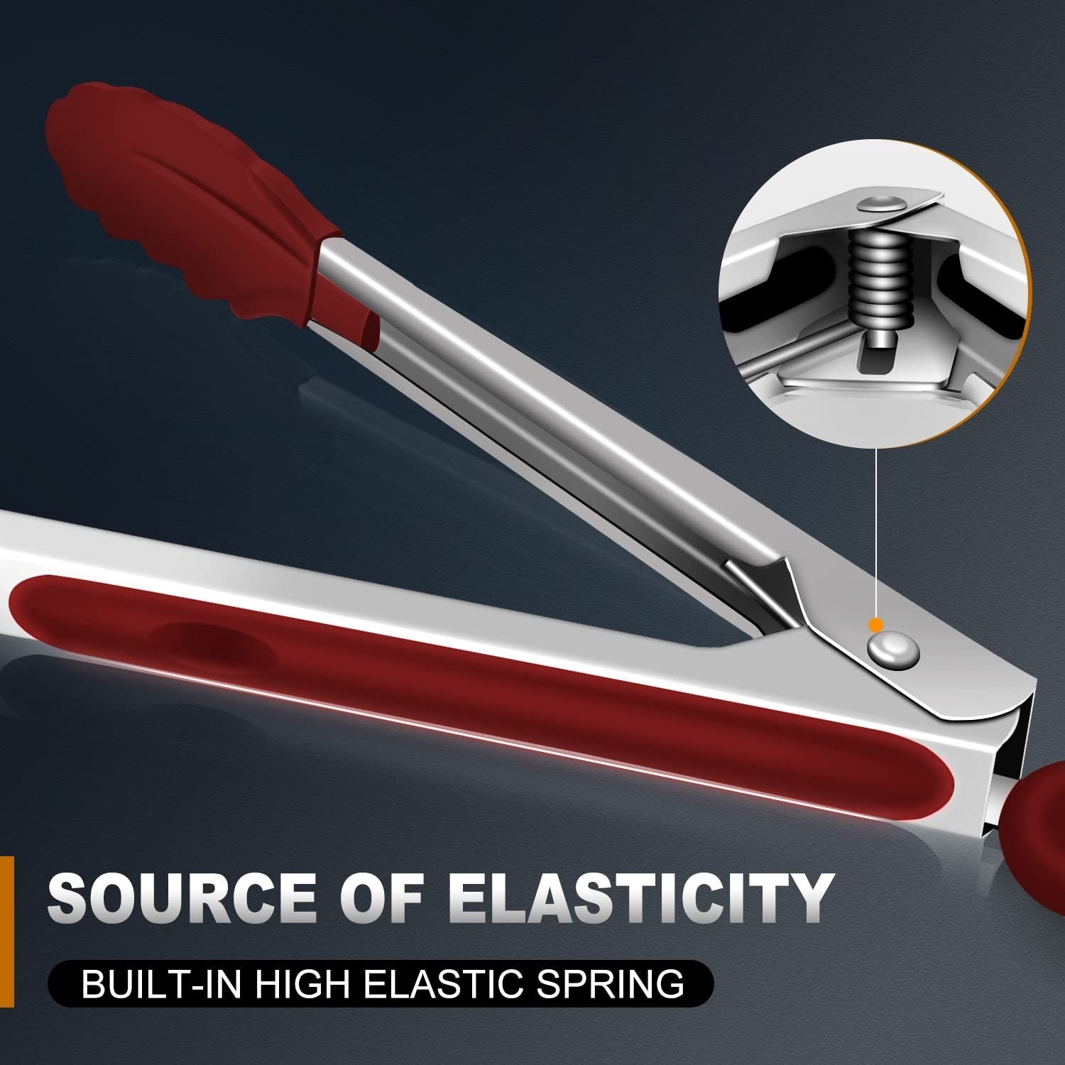 Set of 3 Heat Resistant Kitchen Tongs   7", 9", 12" Silicone Tip BBQ & Salad Too5