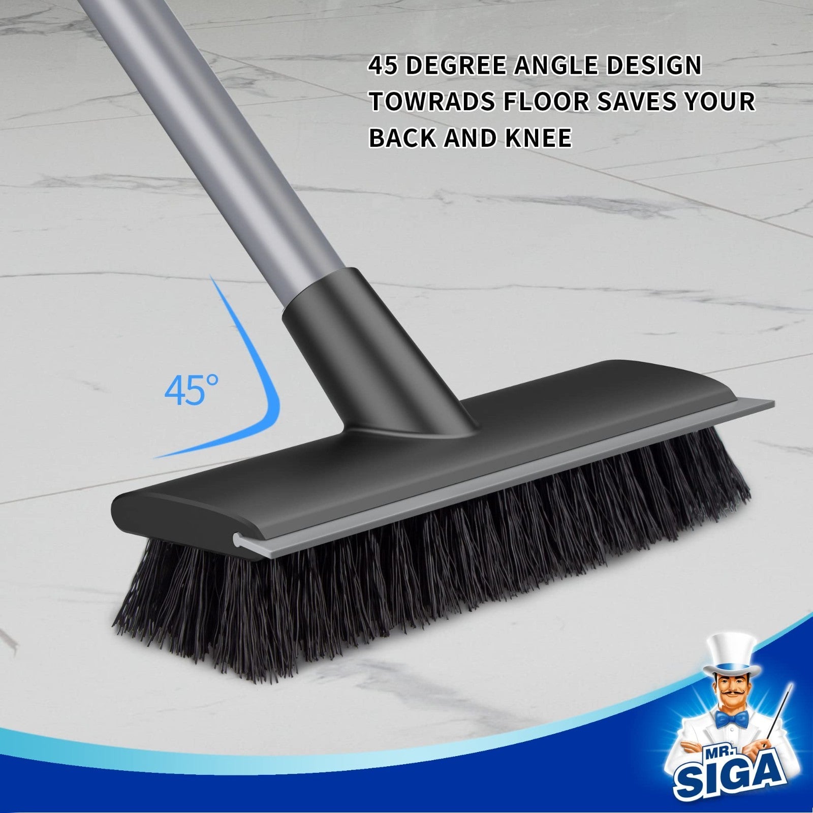 Floor Scrub Brush with Long Handle - Heavy Duty Cleaning Tool for Bathroom & Flo4