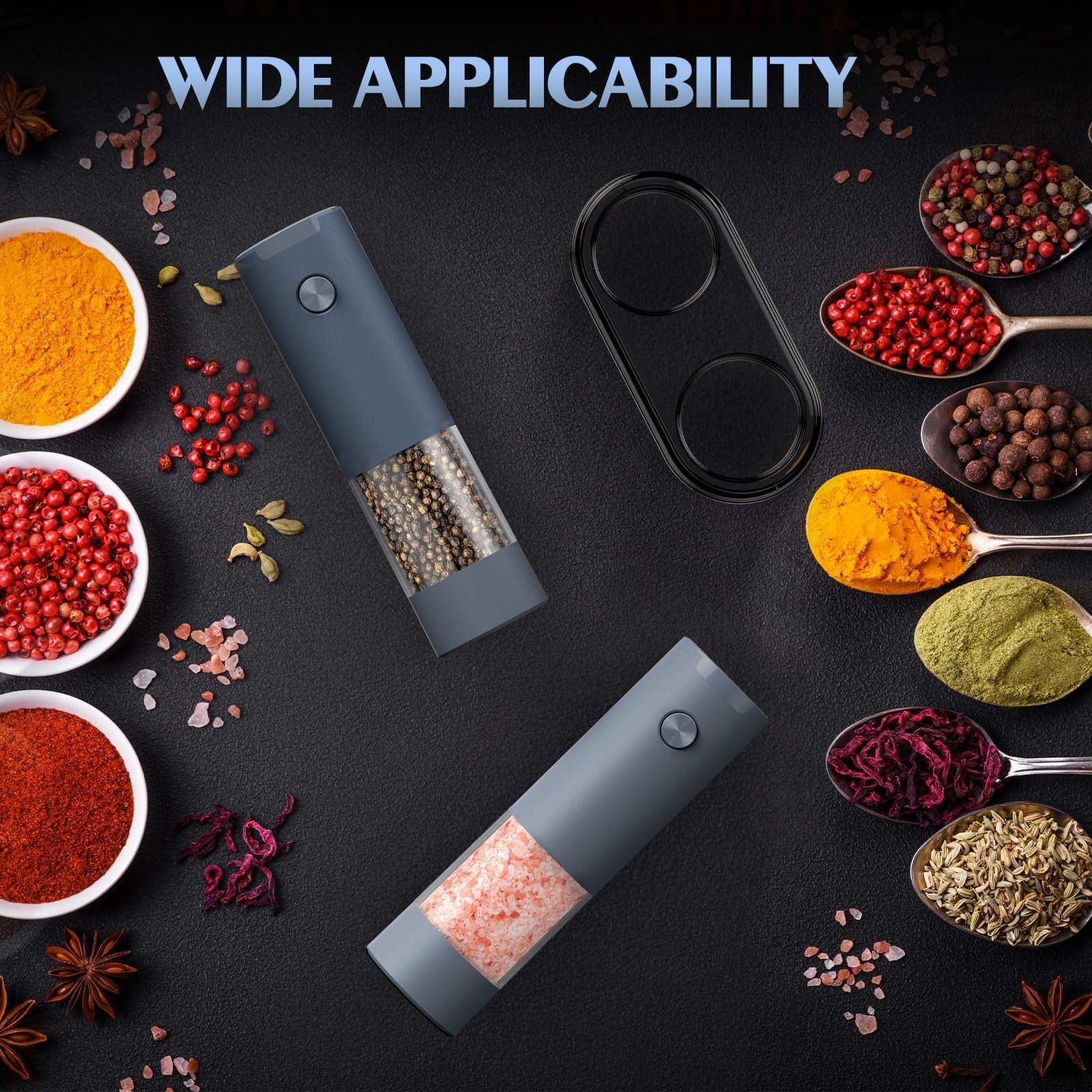 Electric Salt and Pepper Grinder Set   Upgraded Battery Operated Kitchen Shakers2