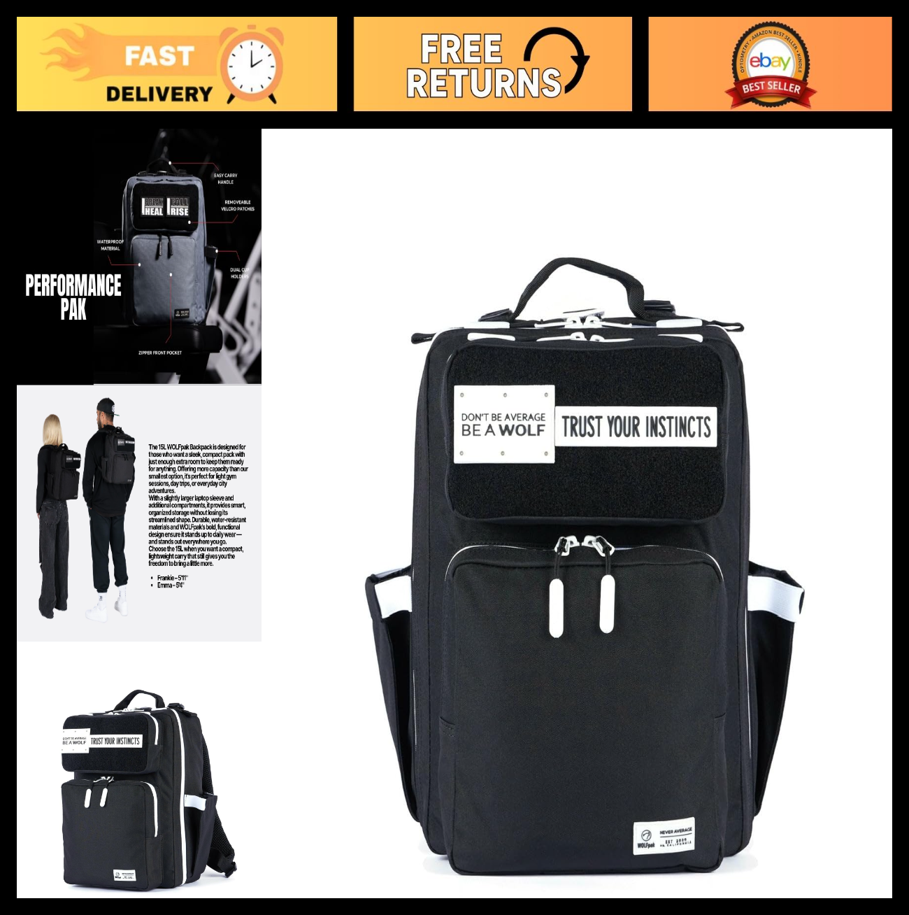 Slim Tactical Gym Backpack   Minimalist Daypack with Laptop Pocket & Cup Holders0
