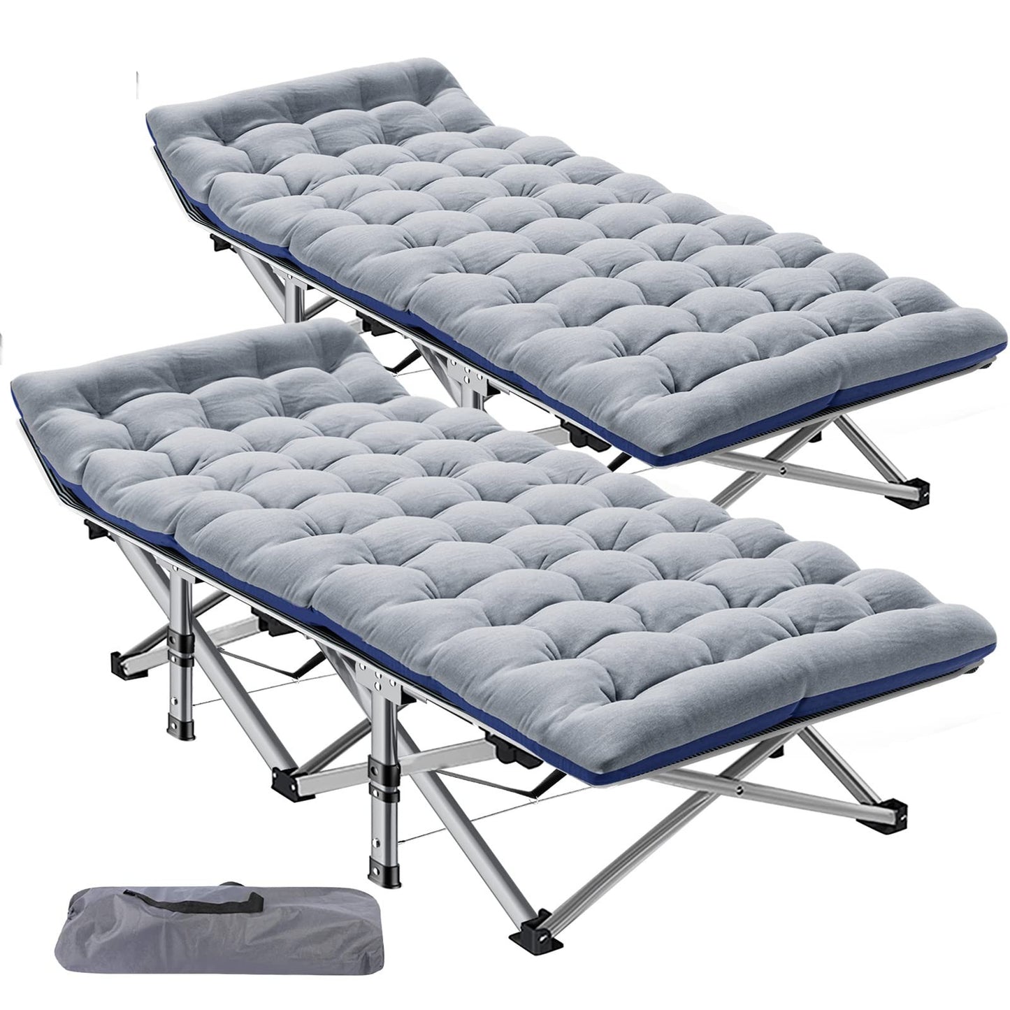 Folding Camping Cot for Adults   28" Wide Heavy Duty Bed, 800 lbs Capacity, 2 Pa1