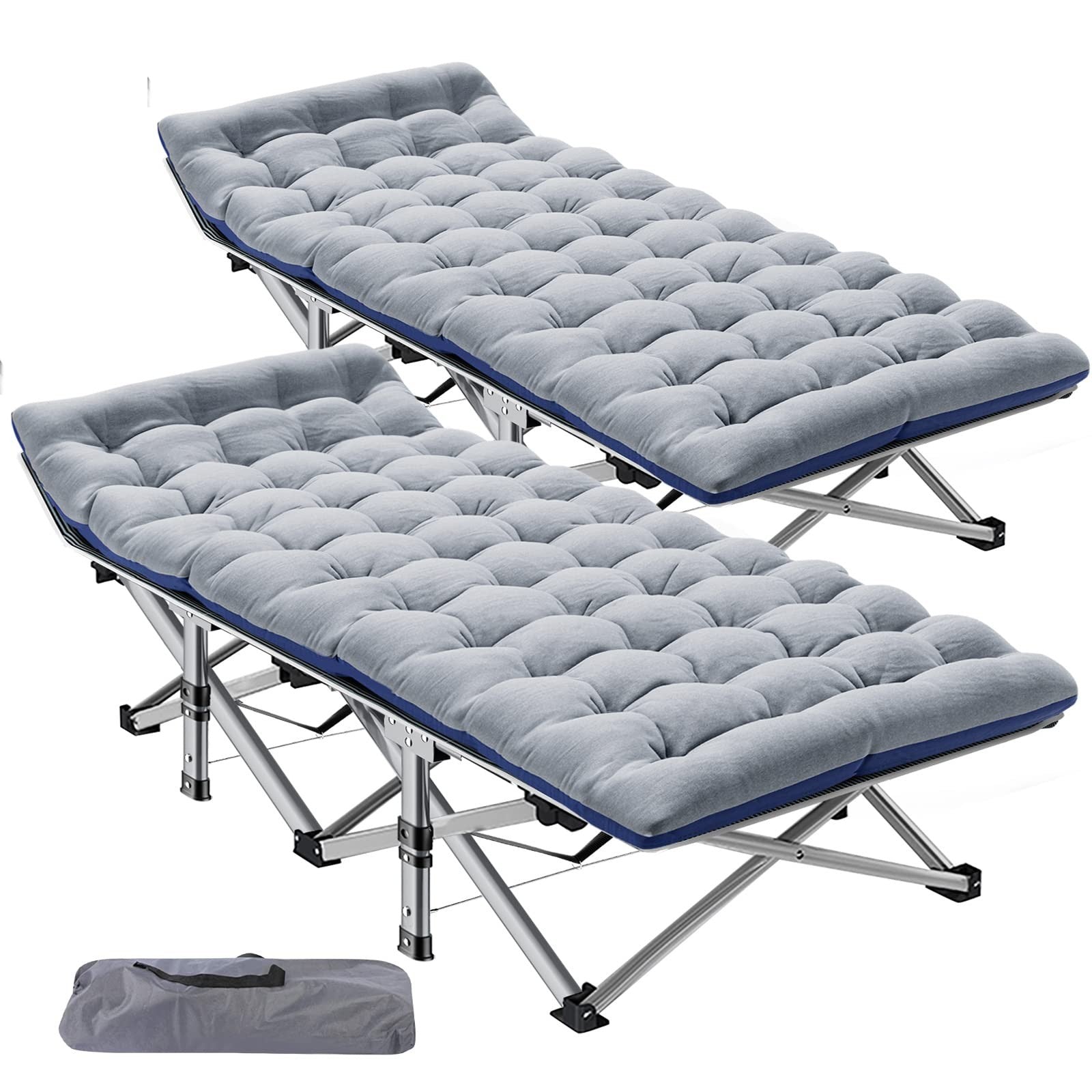Folding Camping Cot for Adults   28" Wide Heavy Duty Bed, 800 lbs Capacity, 2 Pa1