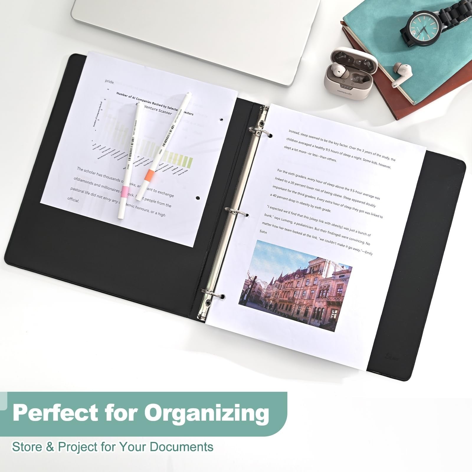 1-Inch 3-Ring Binder - Customizable Clear Cover for US Letter Size, 12 Pack5