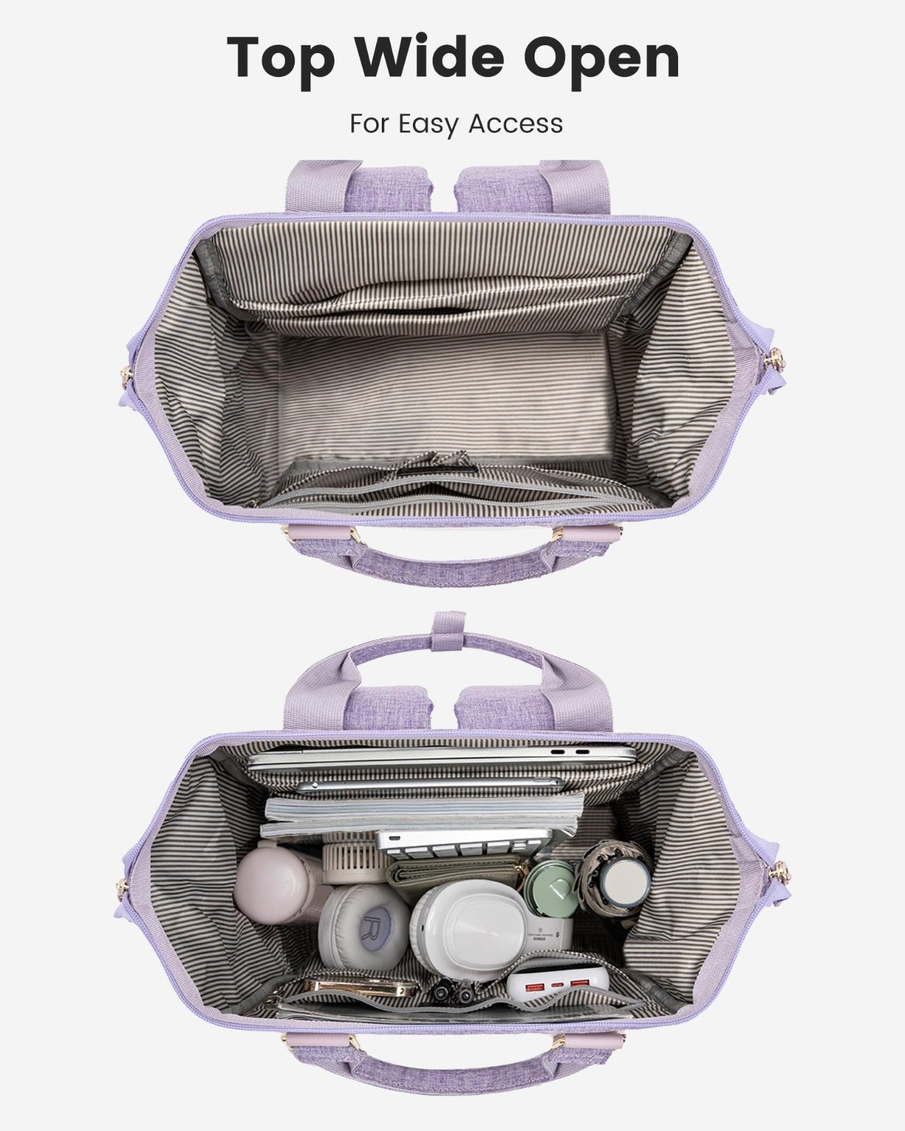 Stylish 15.6" Laptop Backpack for Women, Waterproof Travel Bag, Anti Theft, Purp7