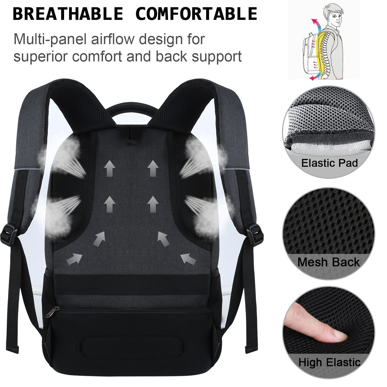 Slim Anti Theft Laptop Backpack for Business & College Travel   Stylish & Durabl4