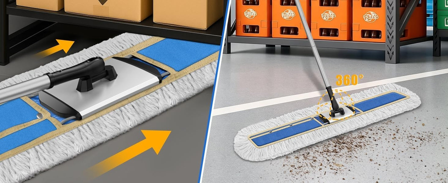 41" Commercial Dust Mop - Heavy-Duty Dry Broom for Hardwood Floor Cleaning4