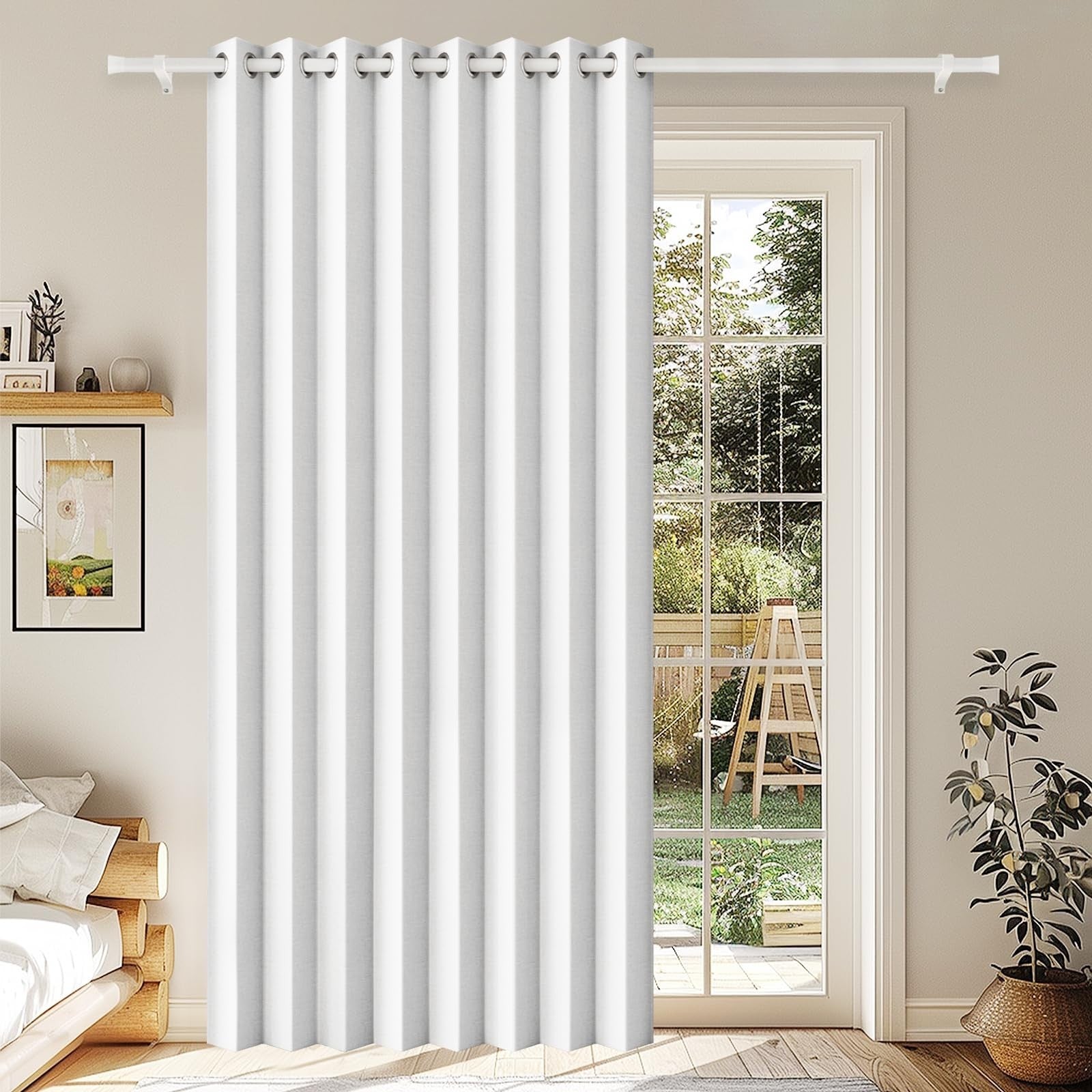 Sliding Door Curtains   100% Blackout Thermal Insulated Drapes, Magnetic Closure1