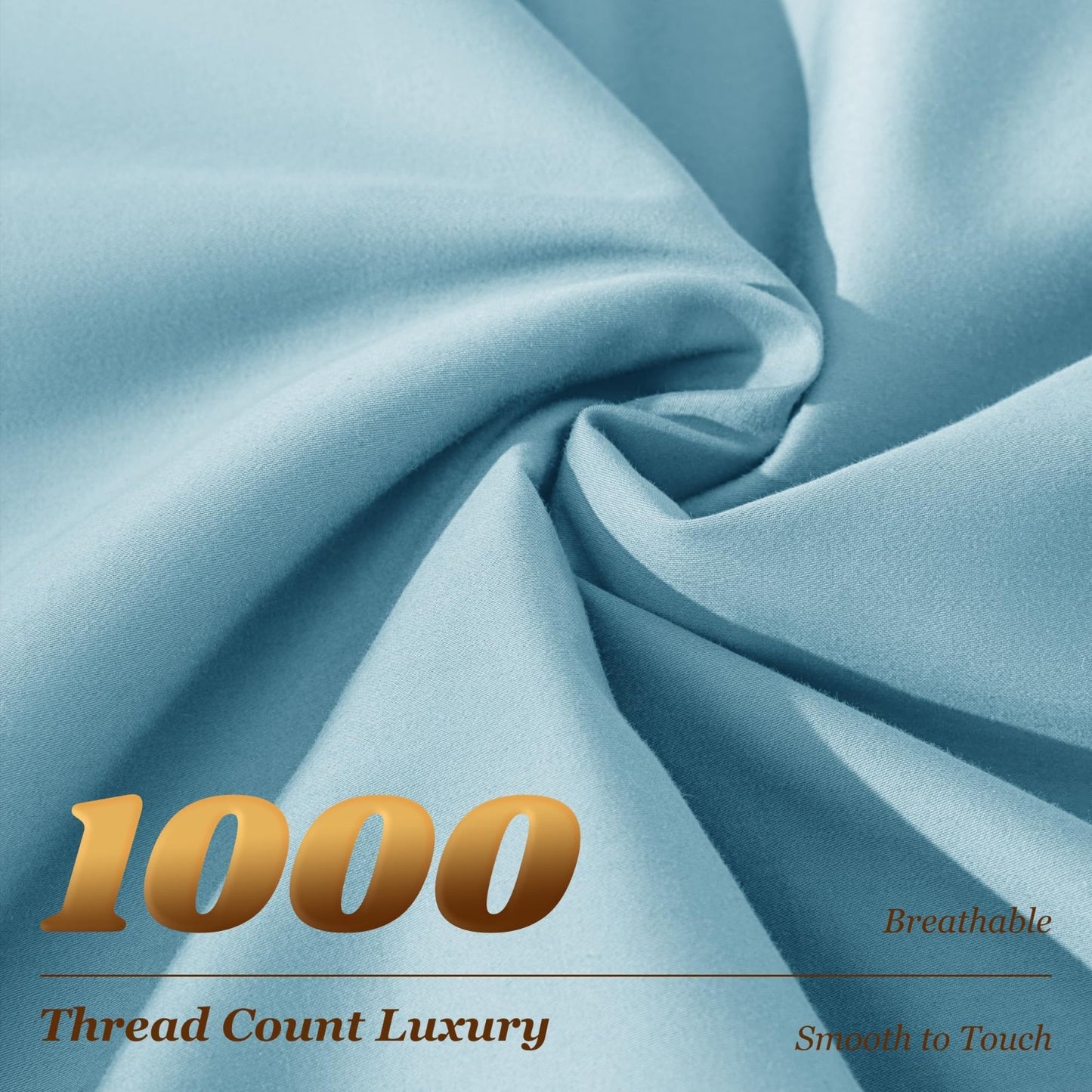 1000 Thread Count Egyptian Cotton King Size Sheet Set, 4 Piece, Deep Pocket, Sof3