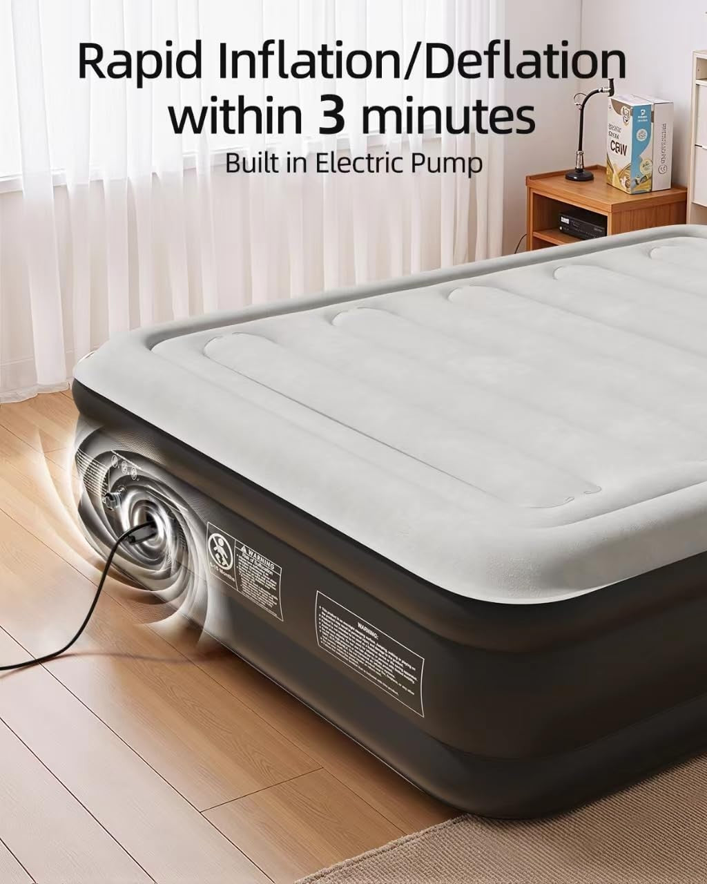 Twin Air Mattress with Built in Pump, Quick Self Inflation, Durable & Leak Proof4