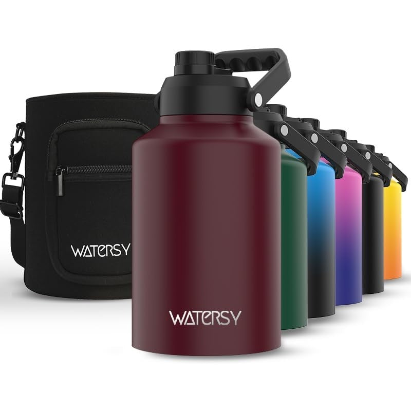 Insulated 1 Gallon Water Bottle - 128oz Stainless Steel, BPA Free, Leak Proof, C1