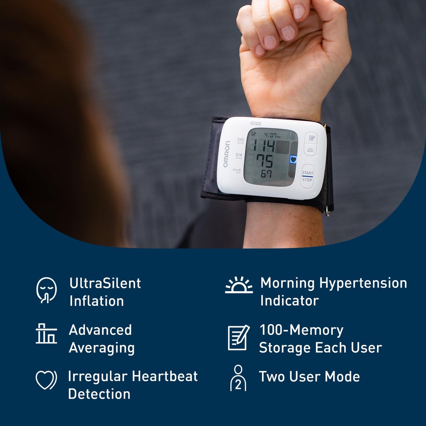 Wireless Wrist Blood Pressure Monitor   Clinically Validated, Home Use, Connect2