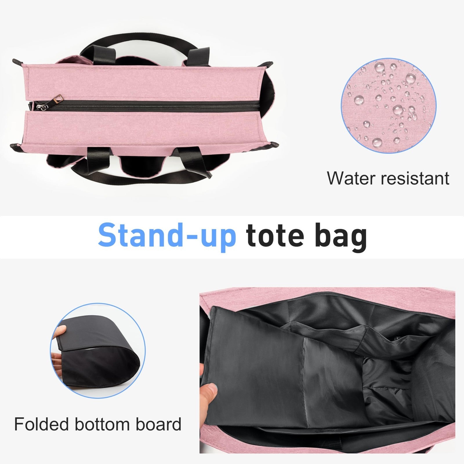 Large Multi Pocket Tote Bag with Compartments, Zippered Work Bag for Men & Women3