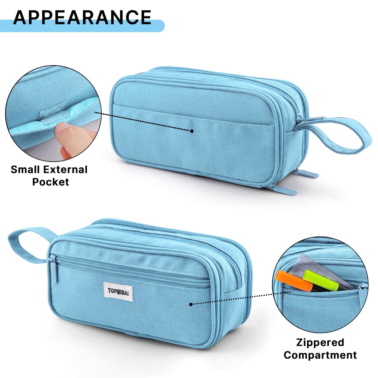 Large Pencil Case Pouch for School, Office, Art Supplies   Unisex Organizer4