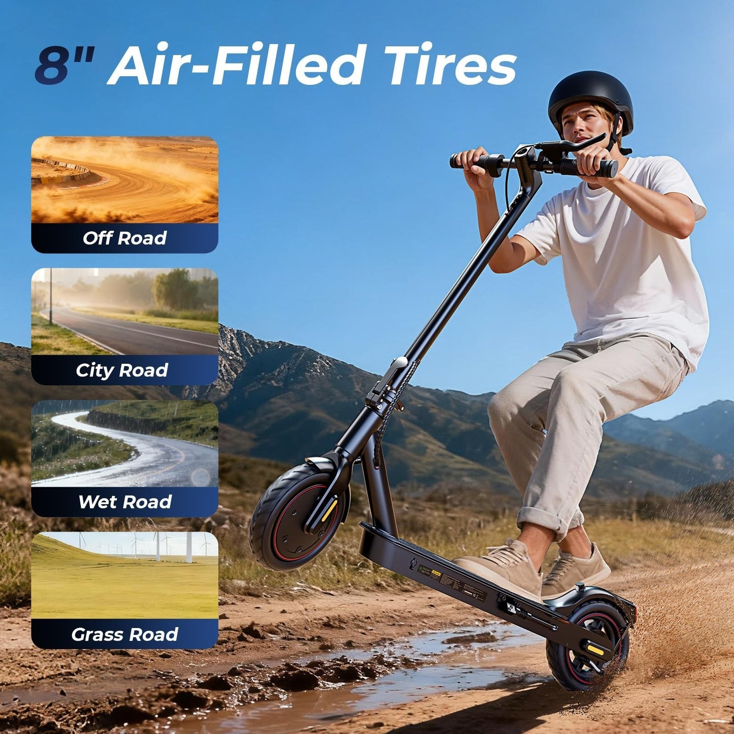 High-Power Electric Scooter for Adults & Teens, 1200W/1000W/500W Motor, 10"/8.5"6