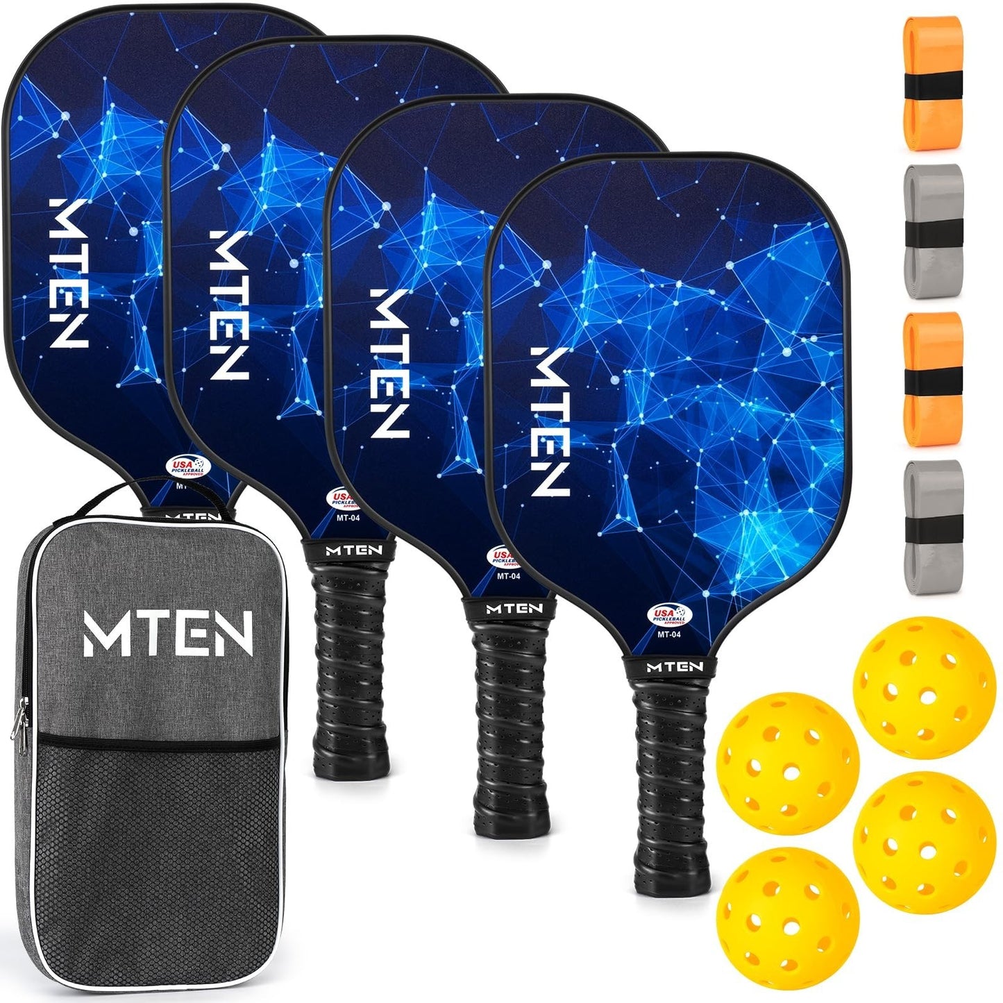 Pickleball Paddle Set of 2/4/1 - USAPA Approved Fiberglass Rackets, Lightweight8