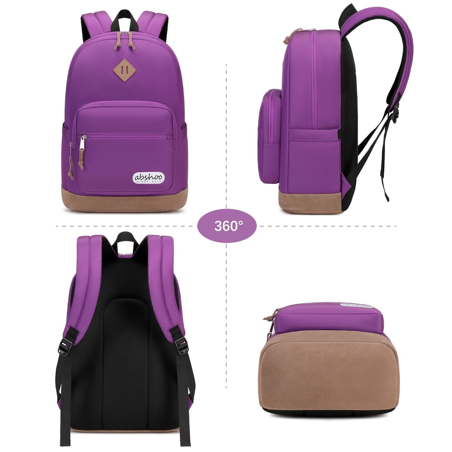 Classic School Backpack for Girls   Casual Daypack Bookbag for Teens (Purple)5