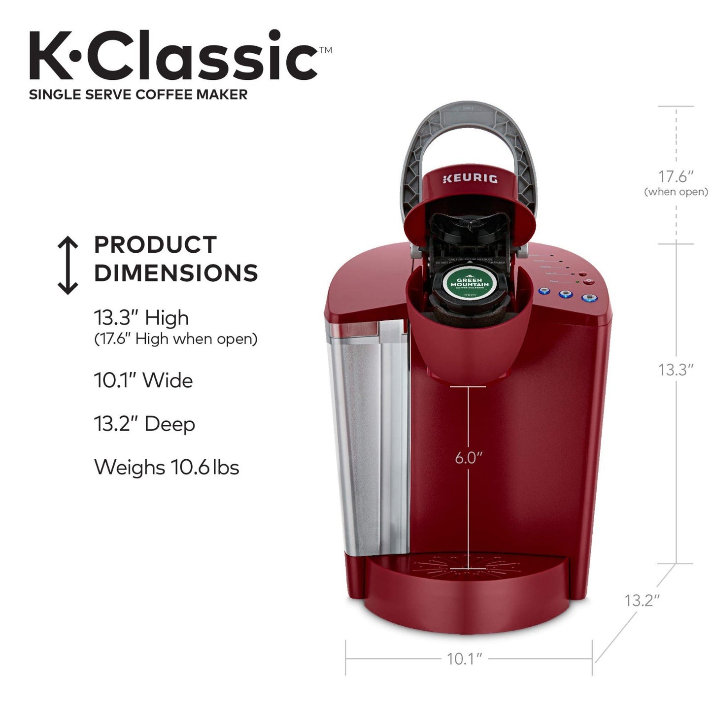 Single Serve Coffee Maker, K Cup Pod Brewer, Compact Design, Rhubarb Color2