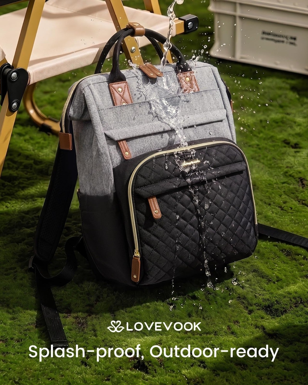 Quilted Laptop Backpack for Women   Stylish Teacher & Nurse Work Bag Purse4