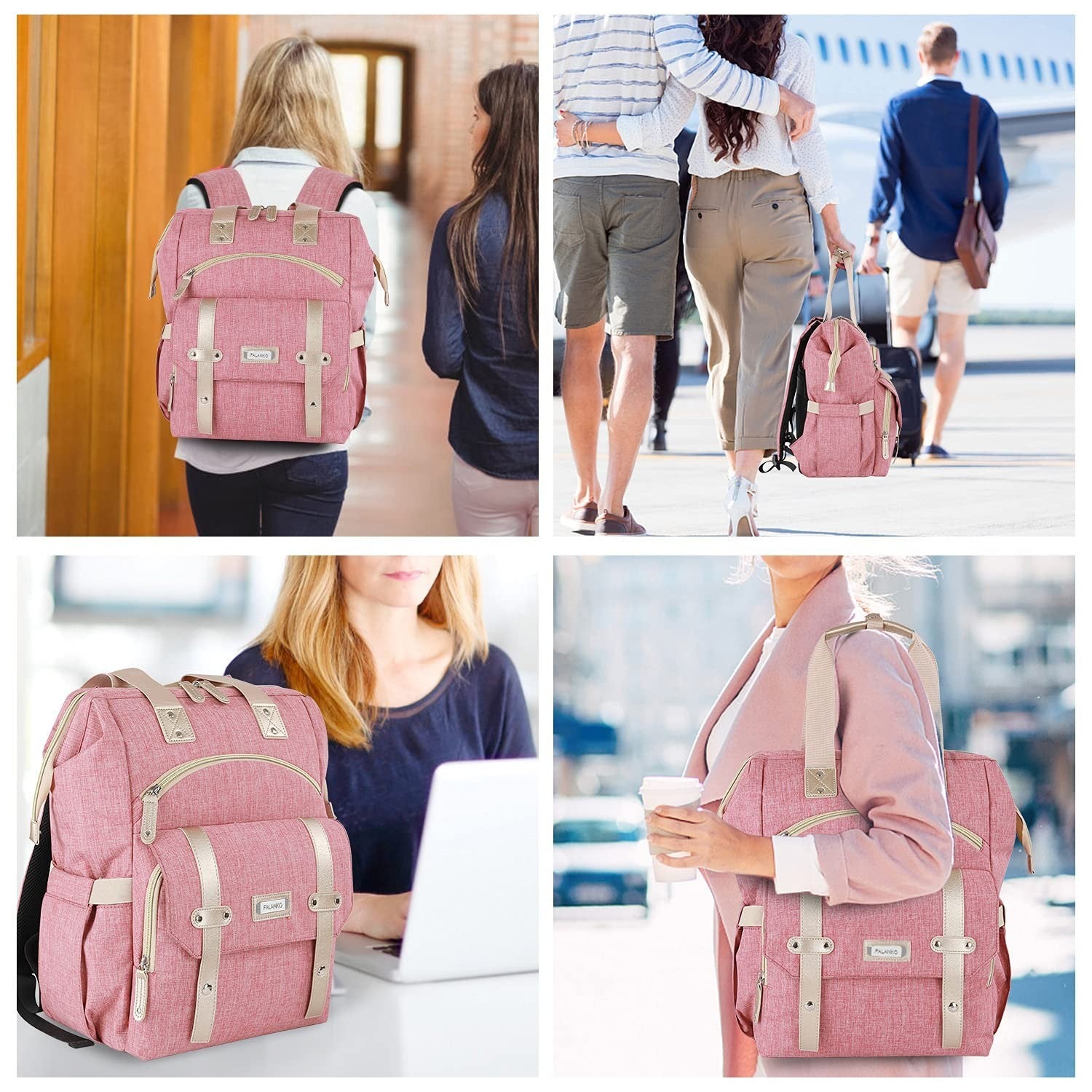 Large Water Resistant Laptop Backpack for Women   17" Computer Bookbag, Ideal fo5