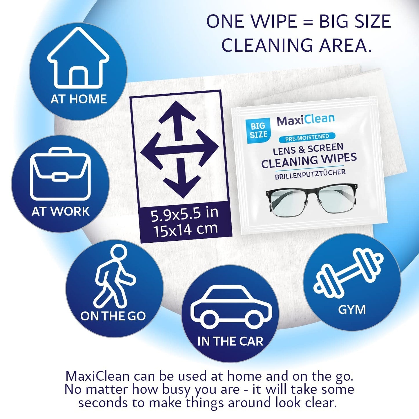 Pre-Moistened Lens Wipes - 600 Individually Wrapped Glasses & Screen Cleaners3