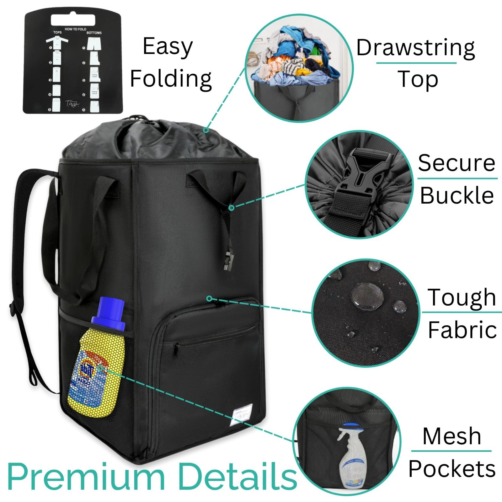 Optimized eBay Title:  "Extra Large Portable Laundry Backpack - Durable, Foldab4