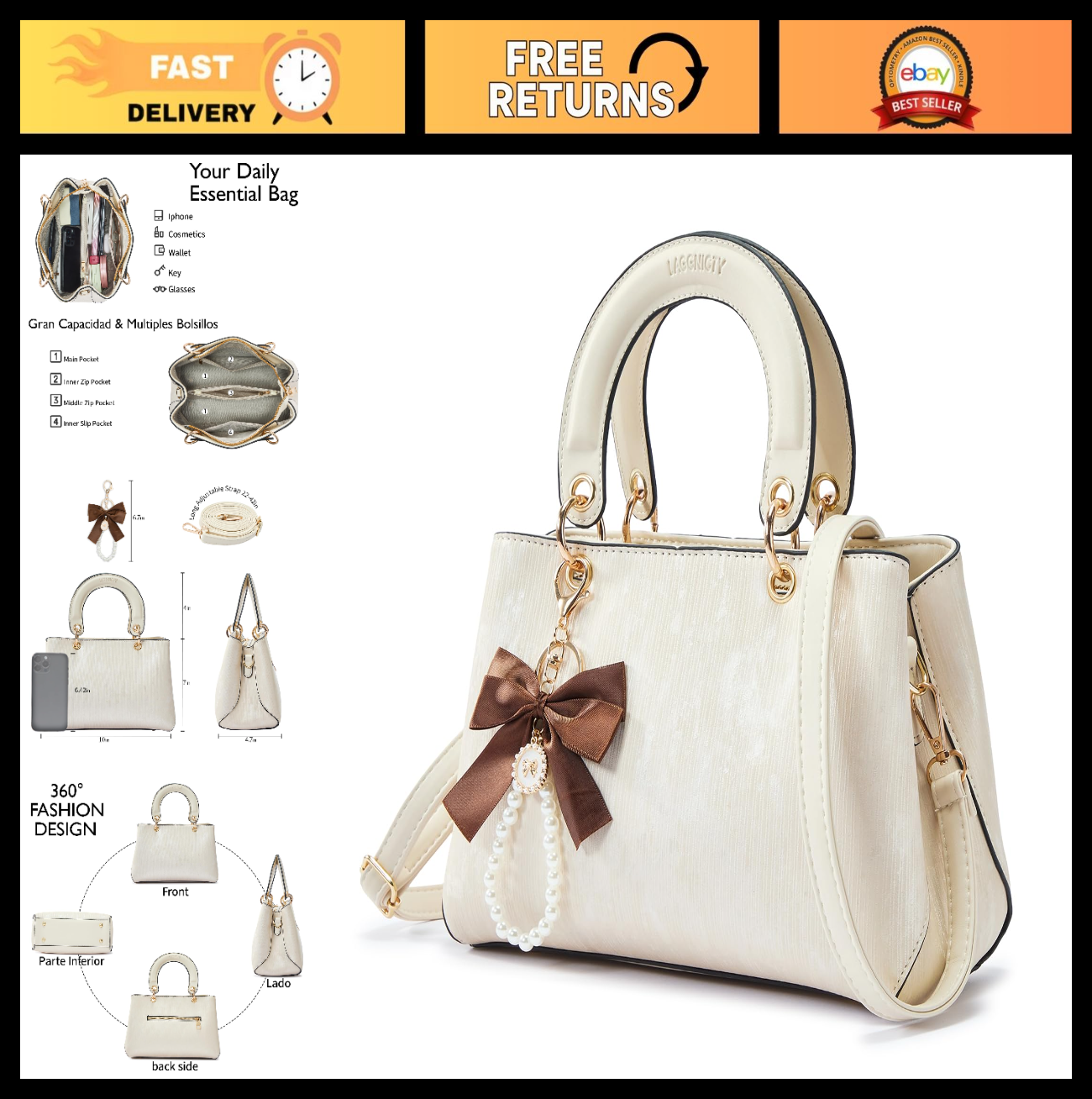 Stylish Tote Bag for Women - Versatile Top Handle Purse & Handbag, Ideal for Eve0