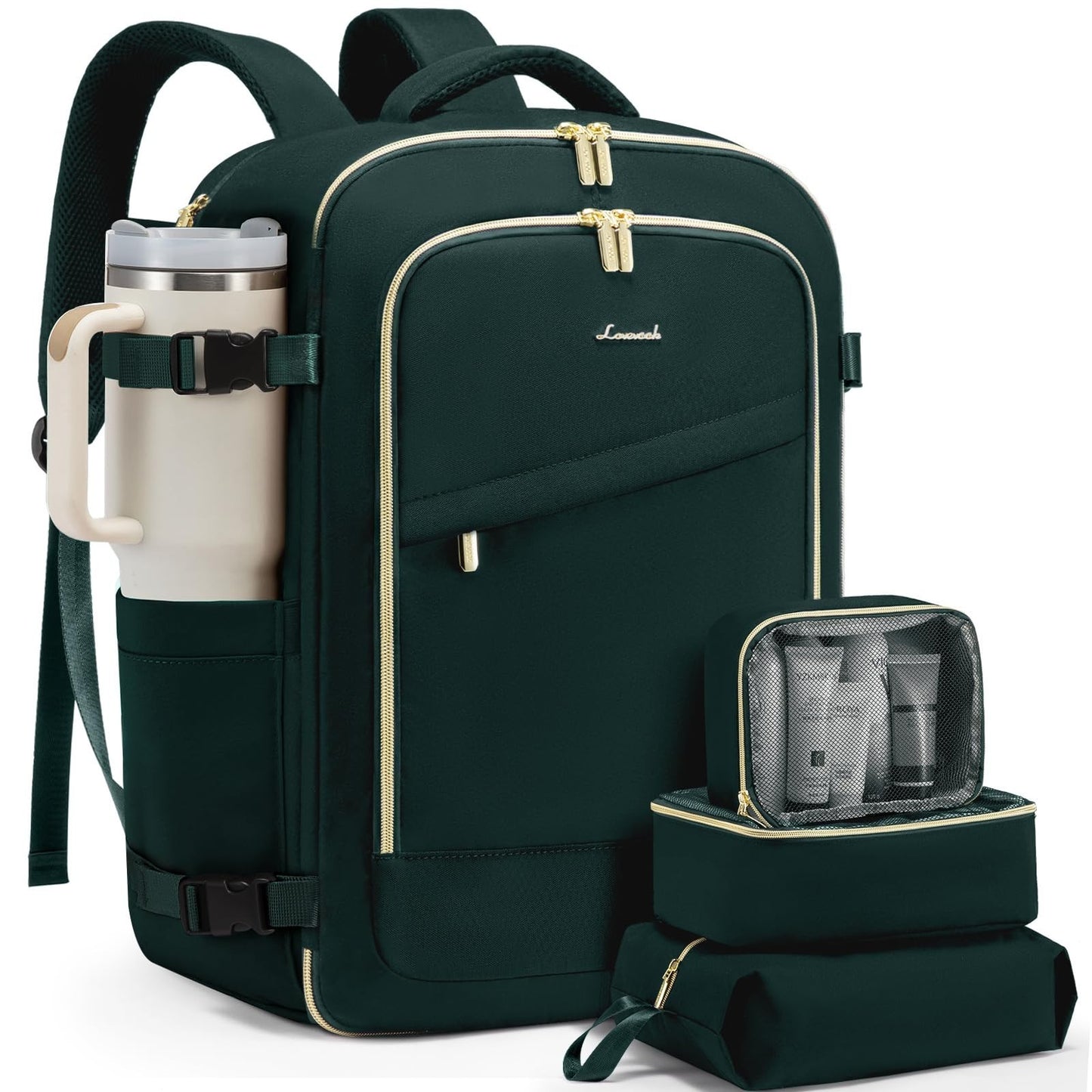 40L Travel Backpack for Women - Carry-On Approved, Fits 17" Laptop, Waterproof G1