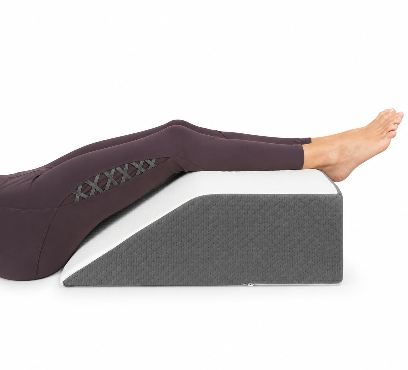 Leg Elevation Pillow for Post Surgery | Flat Top Wedge Bolster for Foot, Knee, A8