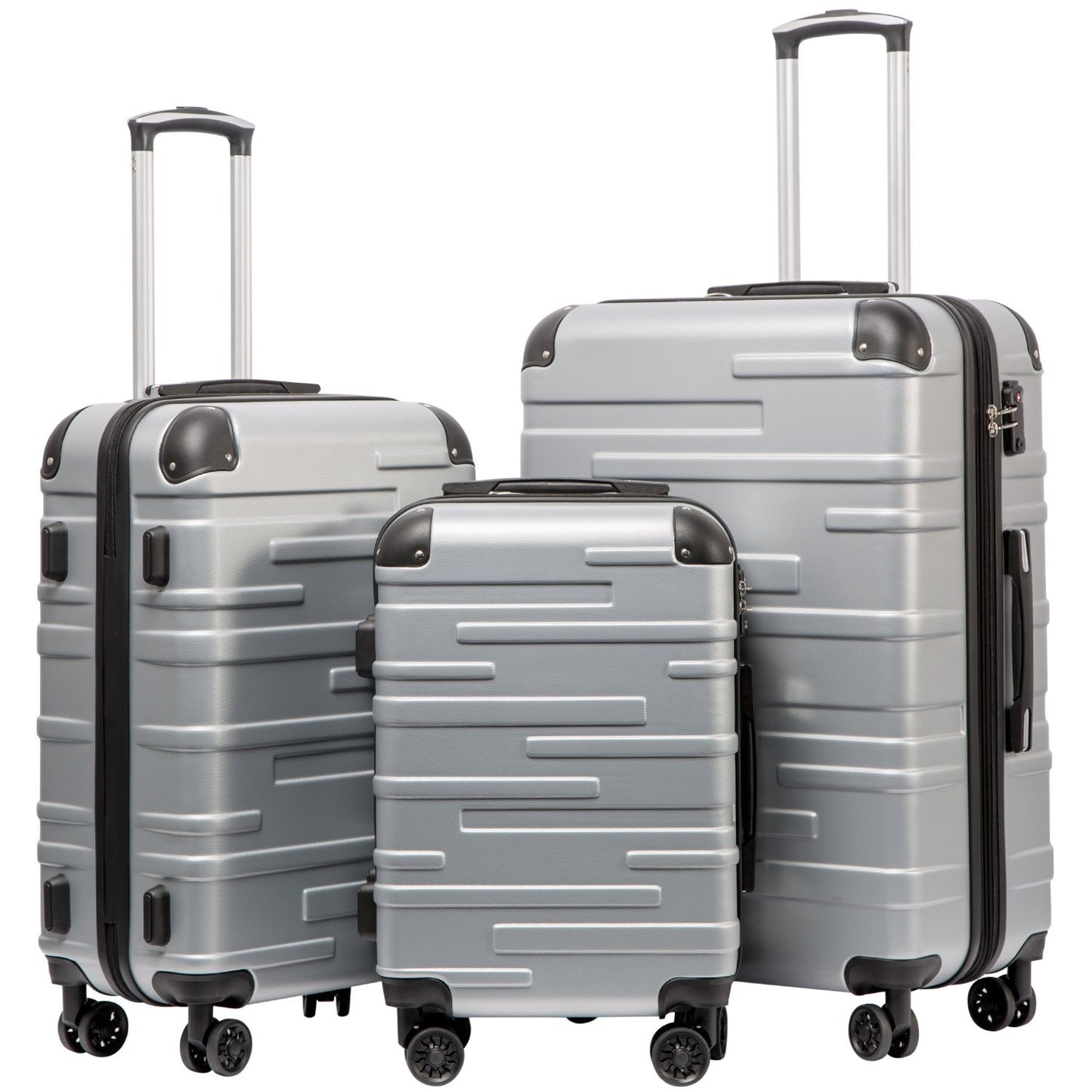3-Piece Hardside Luggage Set - ABS Shell, TSA Lock, 360° Spinner Wheels, Scratch1