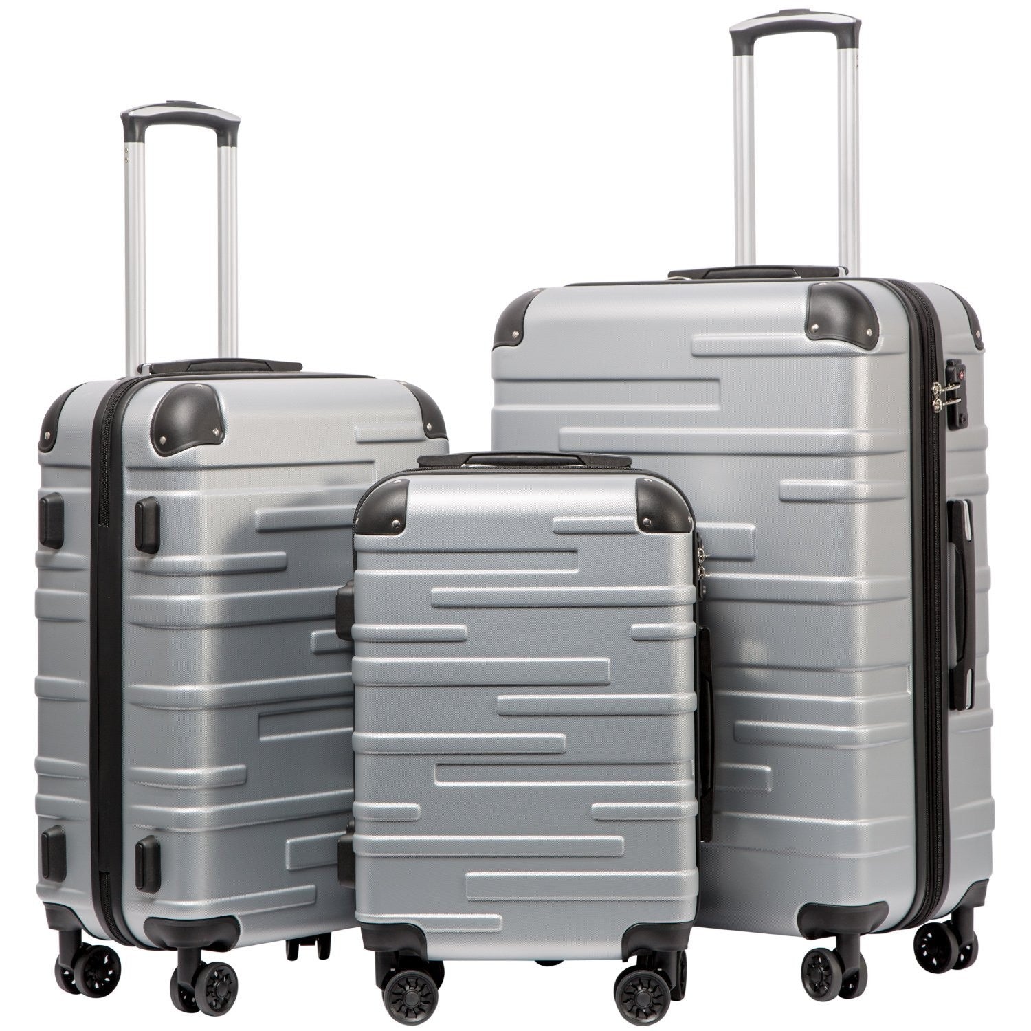 3-Piece Hardside Luggage Set - ABS Shell, TSA Lock, 360° Spinner Wheels, Scratch1