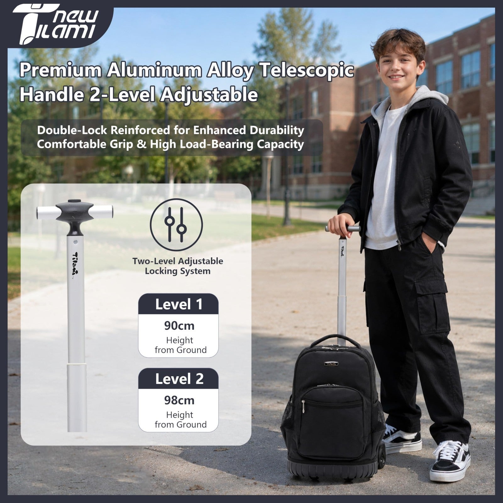 18" Rolling Backpack with Lunch Bag for Kids, School Travel, Girls & Boys2