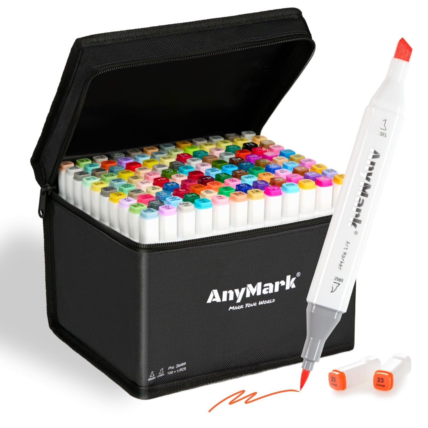 120+1 Dual Tip Alcohol Markers Set - Brush & Chisel Tips for Art, Drawing & Colo1