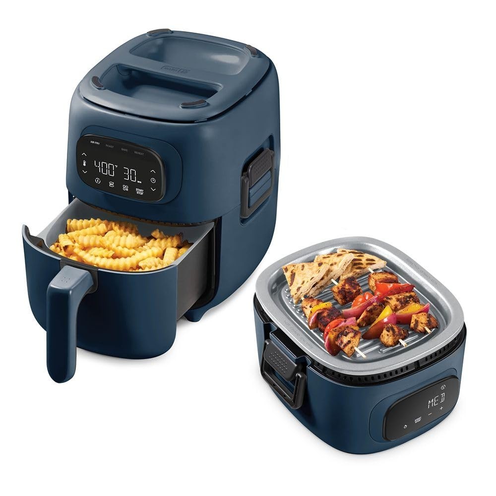 Digital 2-in-1 Air Fryer & Grill - Touchscreen, Nonstick Plate, Dehydrate Functi1
