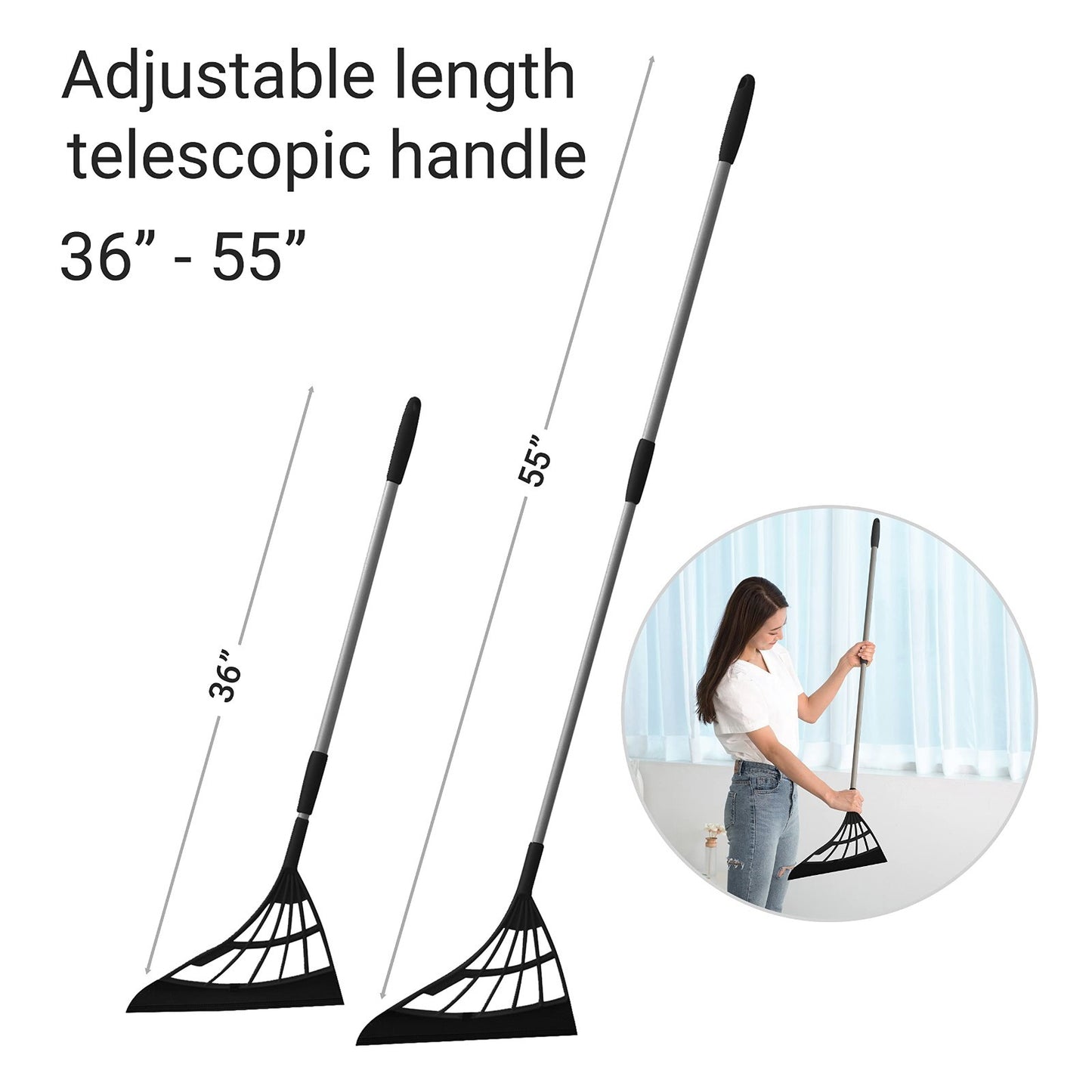 All-Surface Silicone Broom & Squeegee - Pet Hair Remover, Indoor Cleaning Tool f4