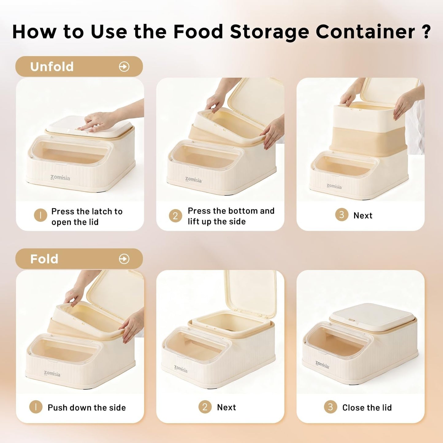 Collapsible Dog Food Storage Container   20 30lbs, Airtight, FIFO Design6