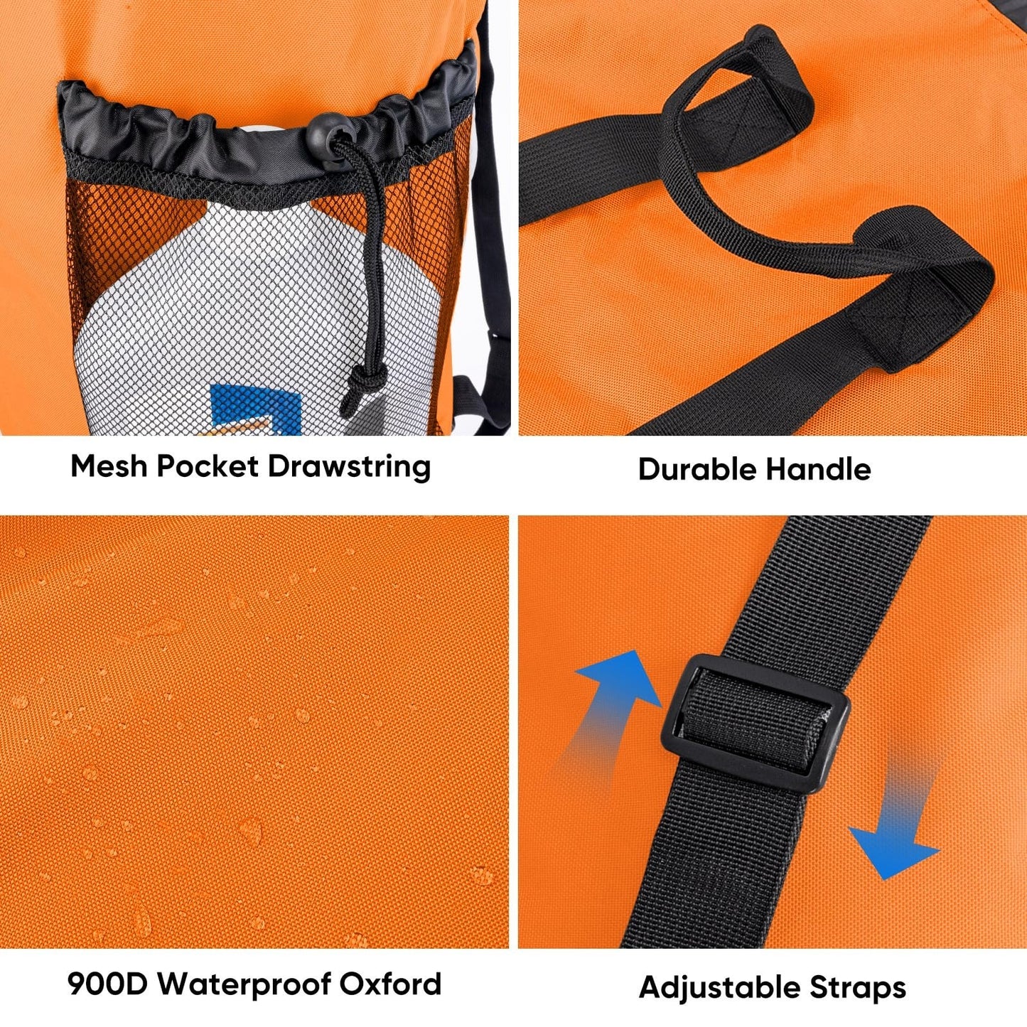 Large 120L Laundry Backpack Bag, Durable 900D Oxford Fabric, Mesh Pockets, Colle3