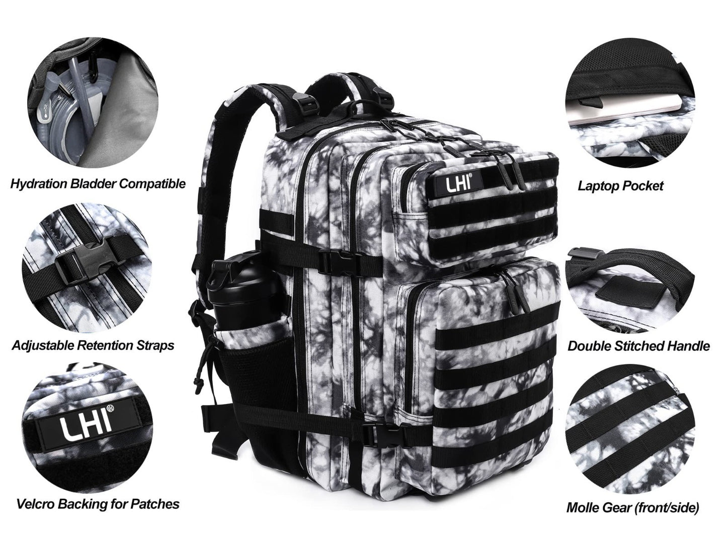Tactical 45L Military Backpack for Men & Women   3 Day Assault Rucksack, Molle S5