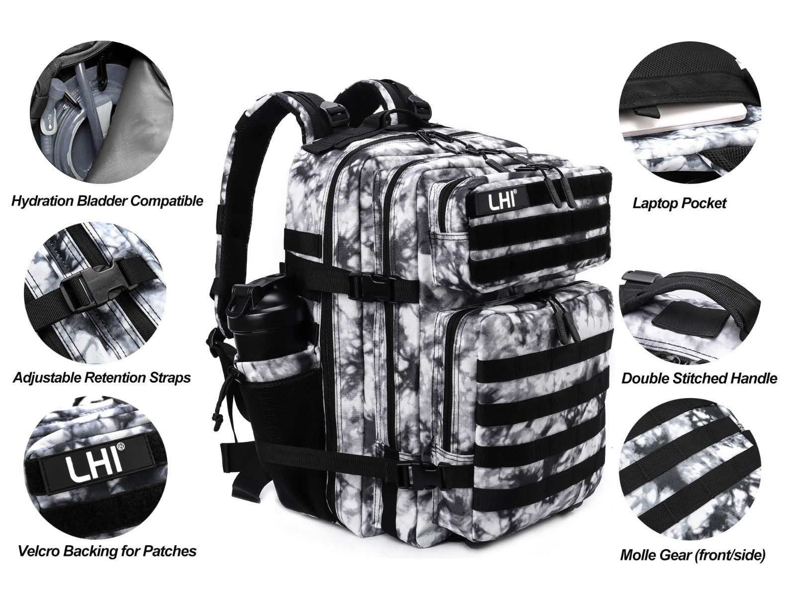 Tactical 45L Military Backpack for Men & Women   3 Day Assault Rucksack, Molle S5